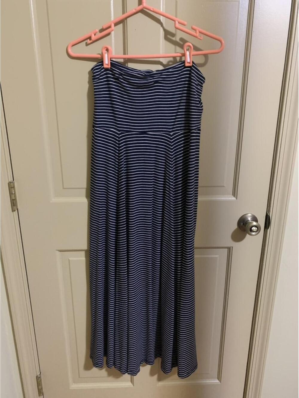 Gap Womans Size M Navy and White Striped Strapless Maxi Dress or Maxi Skirt